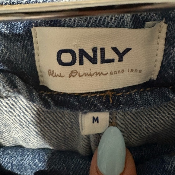 ONLY midi denim skirt size medium cotton stretch mid wash jean - Picture 4 of 8